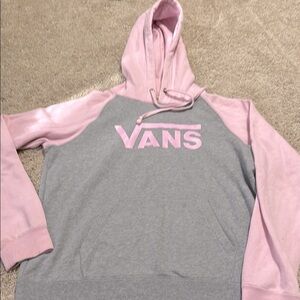 Vans Gray and Pink Pullover Hoodie Womens Large